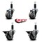 Service Caster 3'' Gray Poly Wheel Swivel 1-1/8'' Expanding Stem Caster Set 2 Brakes, 4PK SCC-EX20S314-PPUB-2-PLB-2-118 - alternate 5